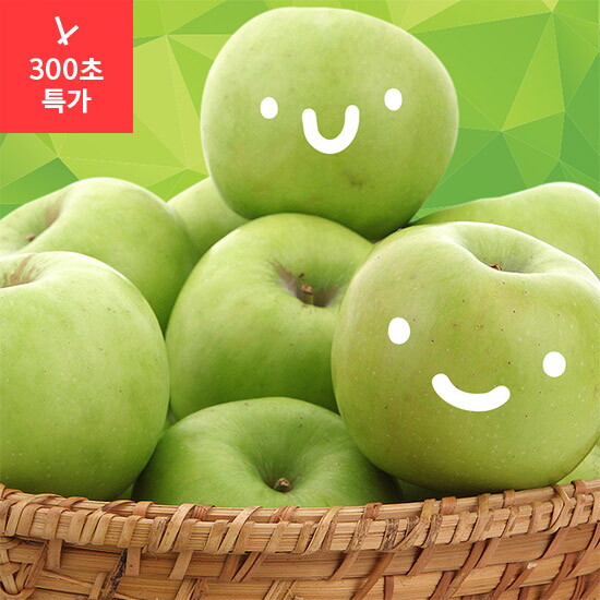 [힛더스팟 내입에]알뜰 못난이 보조개 초록사과 3kg