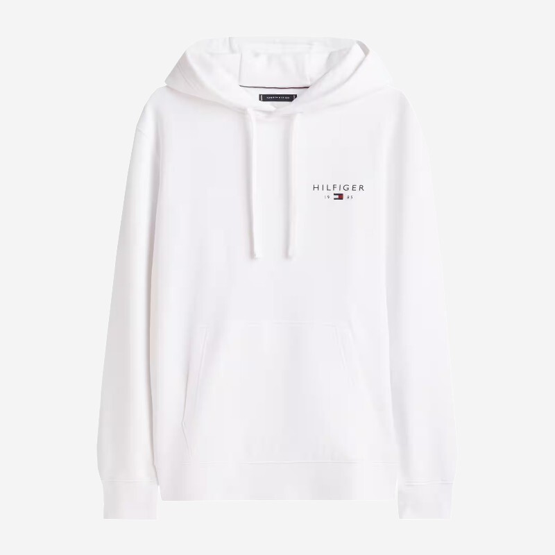 TOMMY HILFIGER 타미힐피거 타미힐피거 스몰 체스트 로고 드로우스트링 후드 티셔츠 MW0MW41429 YBR