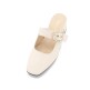 [포멜카멜레][포멜카멜레] 큐빅진주버클 스트랩 뮬 아이보리 4CM (FIY1F1SM804C2)