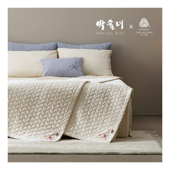 [박술녀][방송구성/OneTV][K]호주산 양모 피그먼트 이불 겸 패드 2장 + 순면 피그먼트 베개커버 2장 