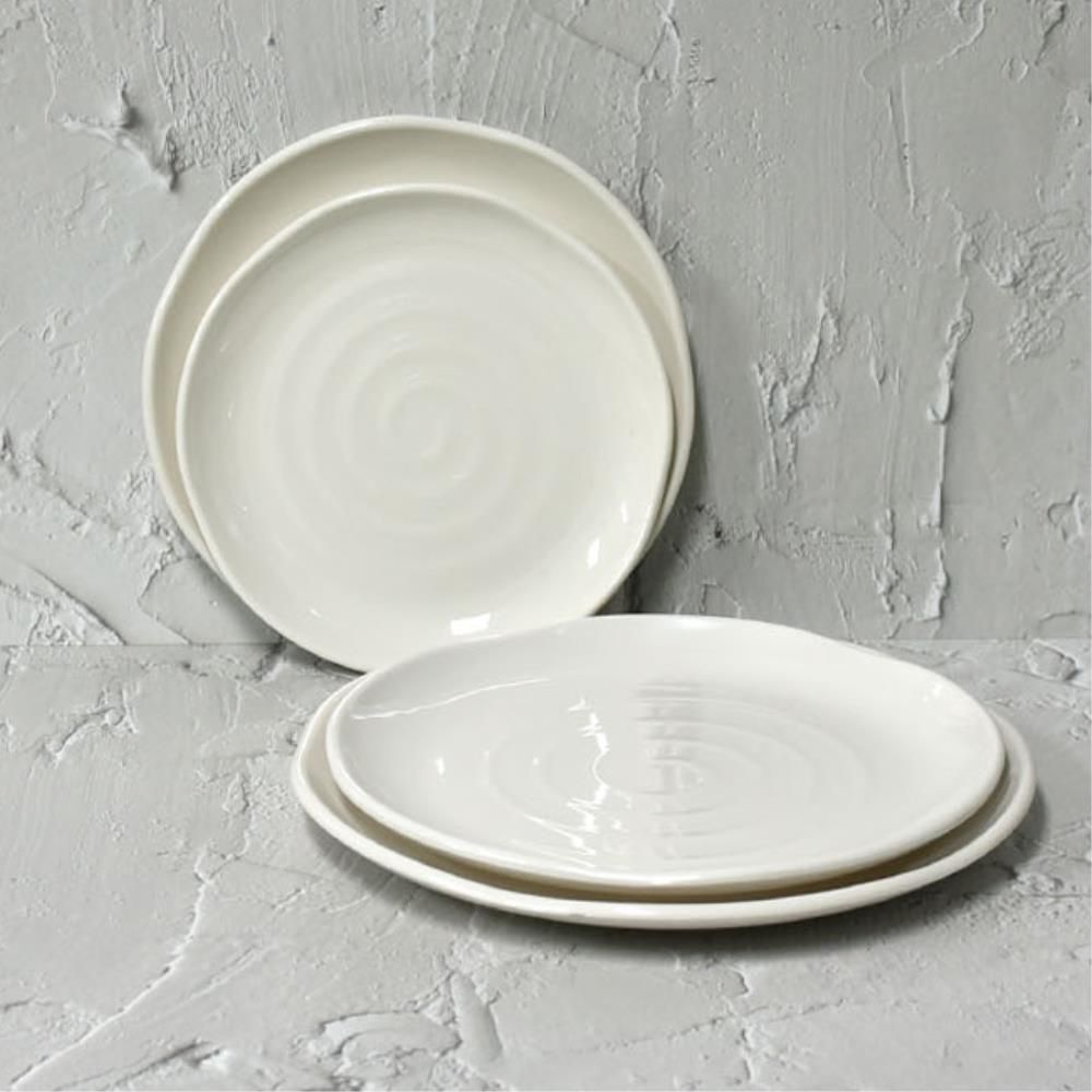 오너클랜 뷔페 샐러드 까페 화이트 원형접시 멜라민 뱅뱅원10호