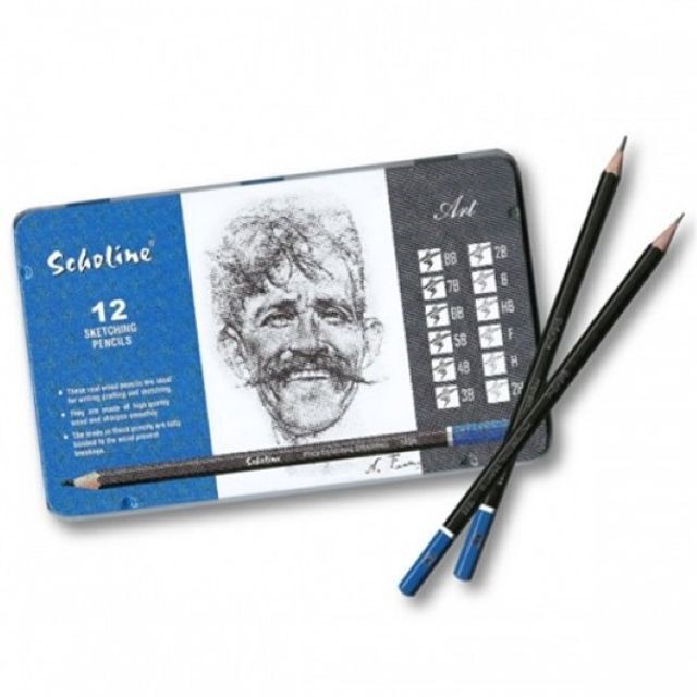 브이와이협력업체 티티 스케치용 미술연필세트 드로잉 12본(8B-2H)