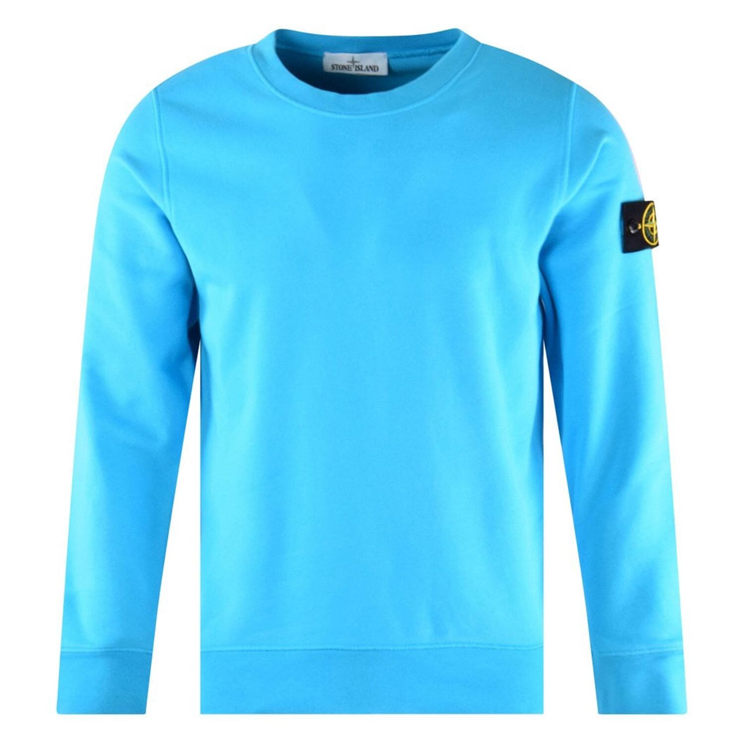 STONE ISLAND (스톤아일랜드) 741563051 V0042 / 코튼 스카이 블루 크루넥 맨투맨