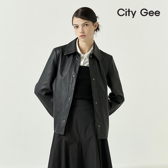 [씨티지](런칭가 79,000원) 23FW 여성 데일리 FAUX 레더 자켓