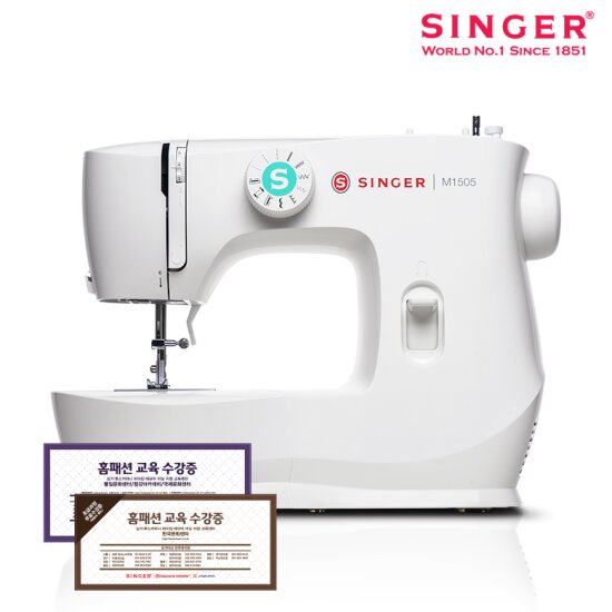 [노루발15종+바늘세트]가정용재봉틀 싱거미싱 M1505/10종패턴/LED조명/수직가마