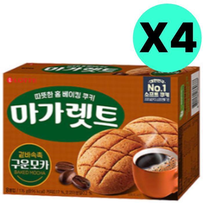 셀러허브 식품 롯데웰푸드 마가렛트 구운 모카 쿠키 176g 8입 X 4개