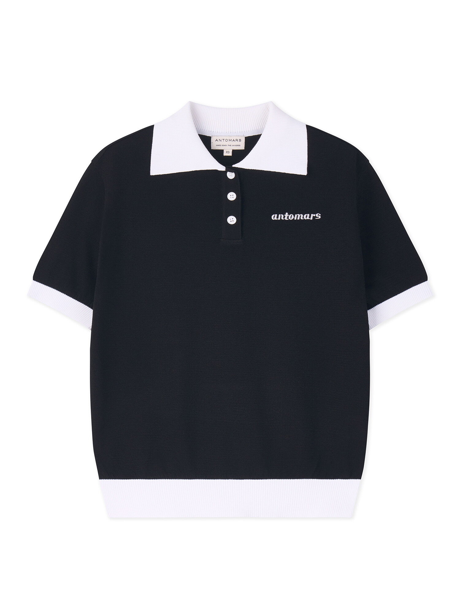 앤투마스 [앤투마스] 여성 S/S Space Ship 스카시 니트 폴로 ABE2FSO453 블랙