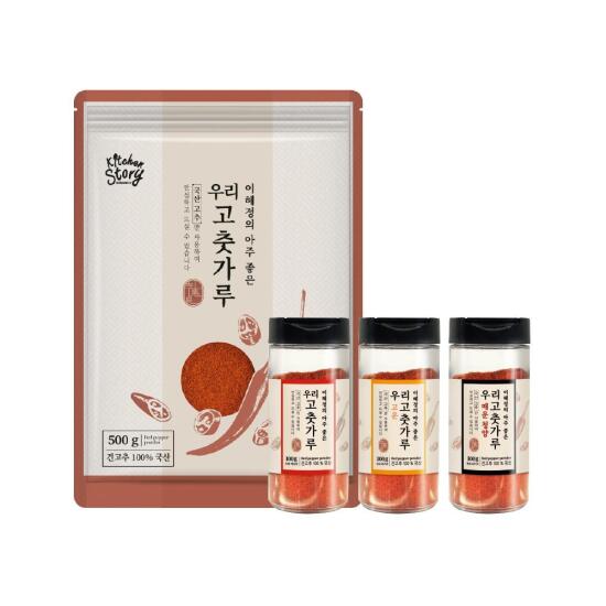 [키친스토리]빅마마 이혜정의 아주좋은 햇 고춧가루 2kg (보통 고춧가루 500g x 3팩 + 고운 고춧가루 3통+청양 고춧가루 2통)