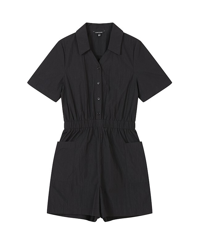 플라스틱아일랜드 (젤라비착용) 아웃포켓 밴딩 점프수트 PQ2WP582