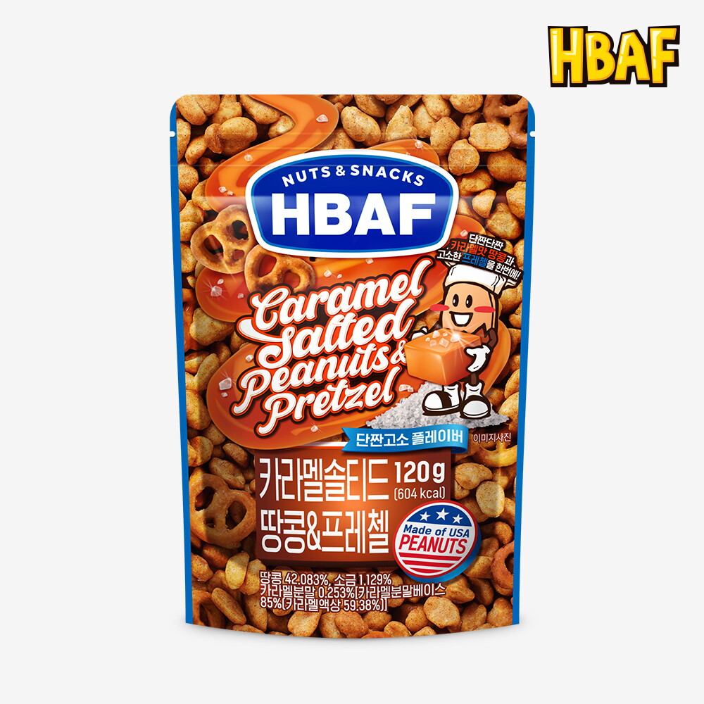바프(길림양행) [본사직영] 바프 카라멜 솔티드 땅콩 앤 프레첼 120g