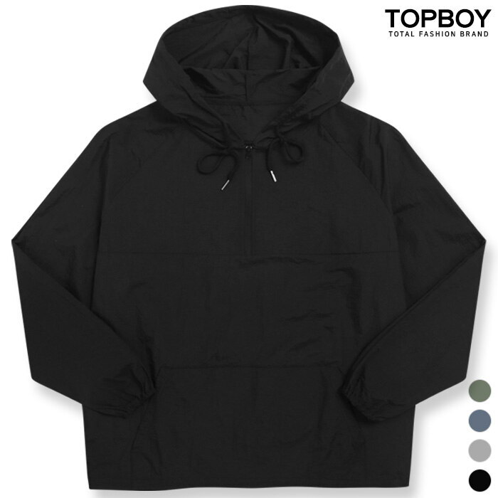 TOPBOY 탑보이 [탑보이][탑보이] MZ세대 오버핏 아노락 바람막이 후드티 (HE007)