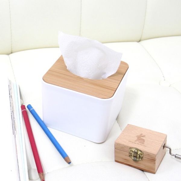 sj상사 교보문고 알로하감성 화이트우드냅킨티슈케이스