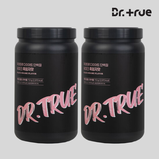 [닥터트루(백)]리얼 다이어트 식사대용 단백질 쉐이크 흑임자맛 750g 2개