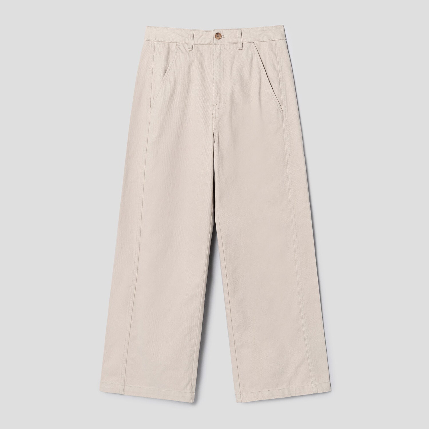 상세참조 에잇세컨즈 여성 피치 코튼 트윌 커브드 팬츠  아이보리 325X21LY50