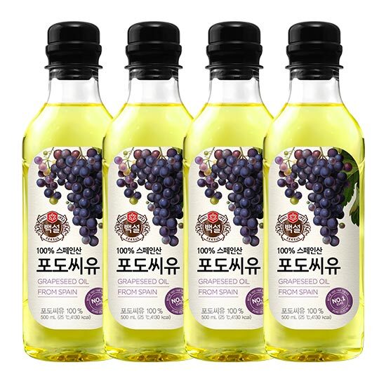 [비비고](CJ제일제당) 포도씨유 500ML x 4병