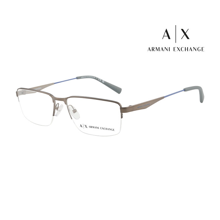 LUXOTTICA 아르마니익스체인지 아르마니 익스체인지 명품 안경테 AX1038 6006 스퀘어 반무테 메탈 여자 남자 안경