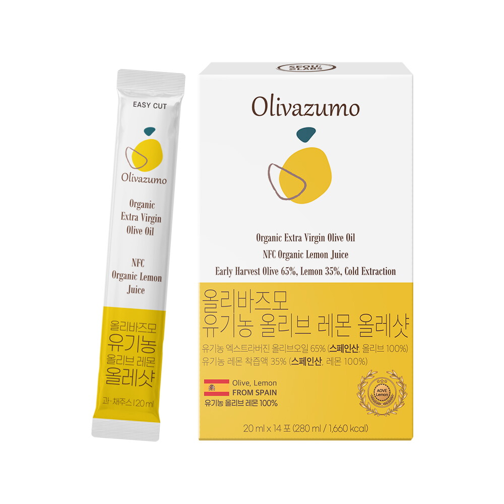 서울랩스 올리바즈모 유기농 올리브오일 레몬즙 100% 올레샷 스틱 20ml x 14포 1개