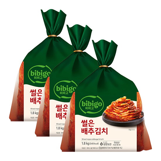 [비비고](CJ제일제당) 비비고 썰은배추김치 1.8KG 3개 