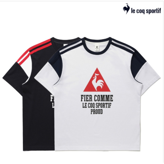 [르꼬끄(le coq)](택가 59000원)공용 선데이 컬러블록 루즈핏 반팔티 QQ123LRS36_IJS2