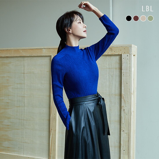 [LBL](런칭가79,900원) FAUX 레더 플레어 롱스커트