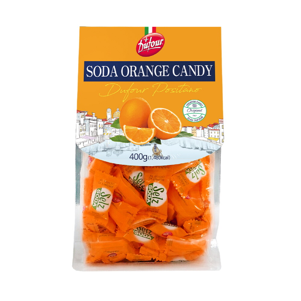 ELAH DUFOUR S.P.A 듀포 포지타노 소다 오렌지 맛 캔디 400g 이탈리아 임산부 입덧 사탕 선물