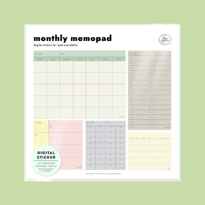 텐바이텐 먼슬리 메모패드 PNG 스티커 아이패드 굿노트
