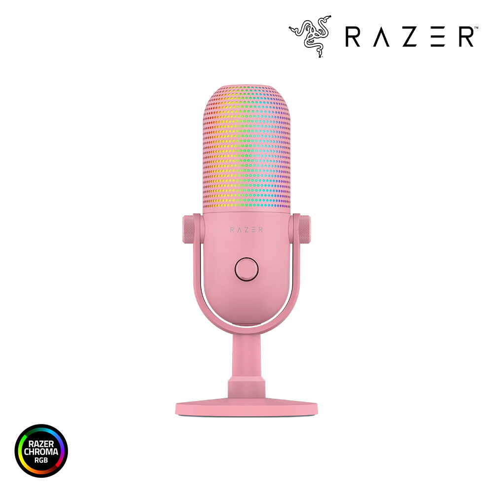 RAZER 레이저 레이저코리아 Seiren V3 Chroma Quartz 세이렌 V3 크로마 쿼츠 RGB 스트리밍 콘덴서 USB 마이크