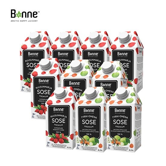 [본네][본네] 프리미엄 로즈힙 퓨레 500ml 6팩 + 프리미엄 씨벅톤 애플 퓨레 500ml 4팩