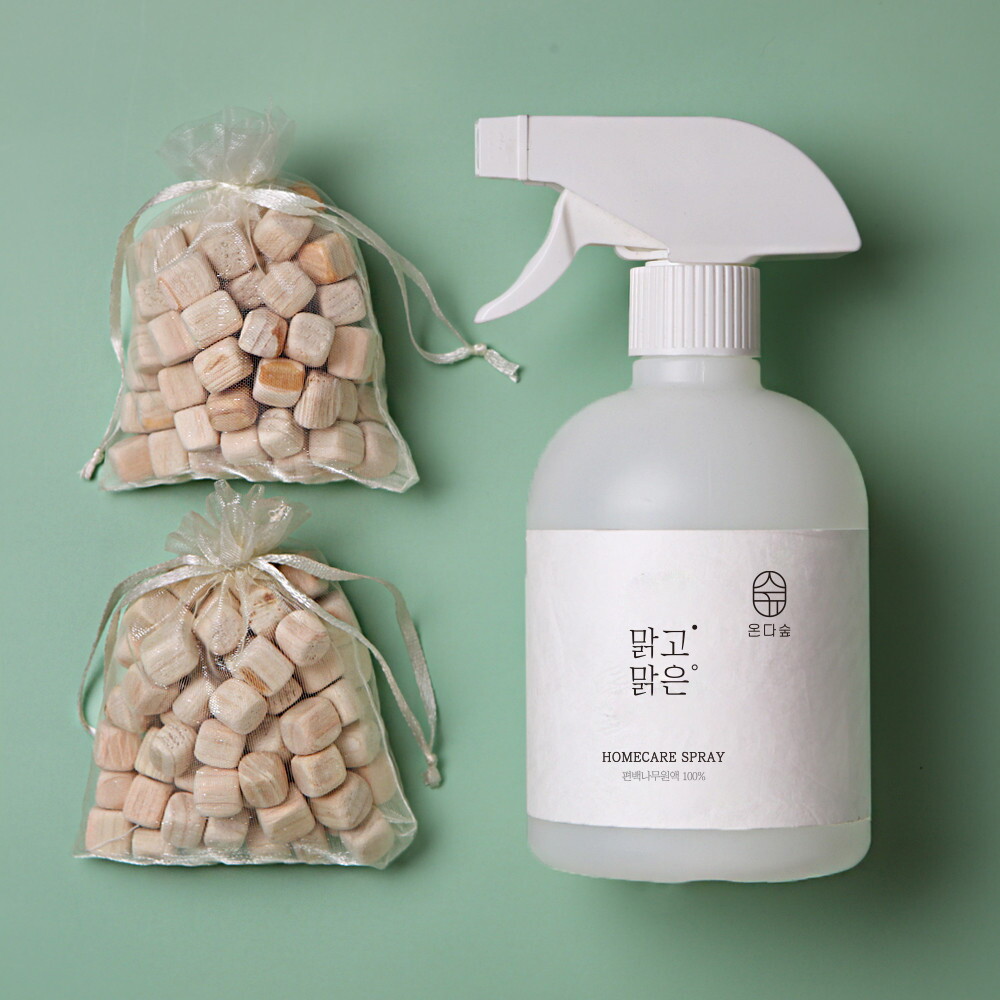 온다숲 [온다숲]천연 편백나무원액 편백수 피톤치드 스프레이 500ml+편백큐브2개