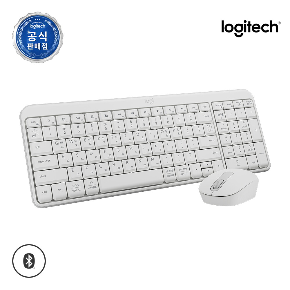 로지텍 [비노출특가 7% 할인]로지텍코리아 공식 MK250 콤보 수신기미포함 무선 블루투스 키보드마우스세트 화이트