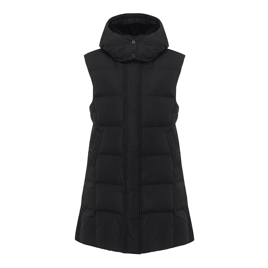 힐크릭 [힐크릭]H442 헨리 FUR에리 롱베스트 점퍼_BK