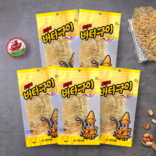 아이원세븐 [오징어의리] 버터구이 오징어(고추장포함) 40gx5개