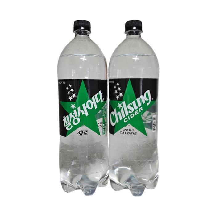 셀러허브 식품 롯데칠성음료 칠성사이다 제로 바코드 O 일반 편의점 판매용 1.5L x 12개 /s