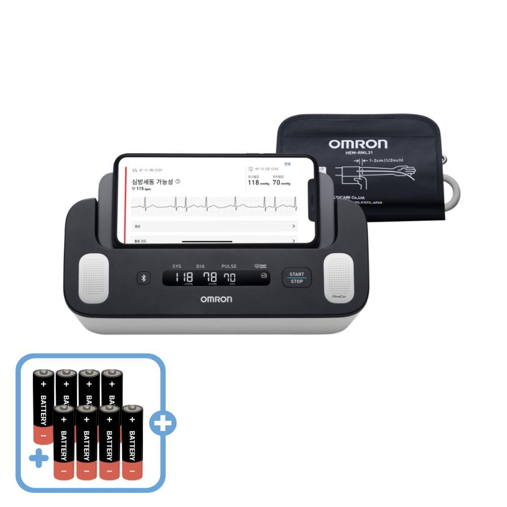 오므론 ★롯데혜택가 [건전지구성] HEM-7530T 2in1 심전도 혈압계 컴플리트 가정용 혈압계