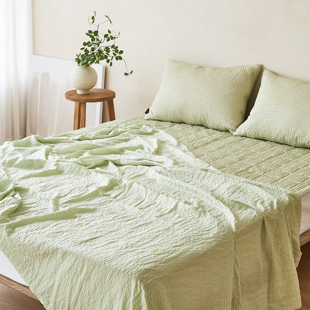 라뽐므 1+1 브리즈 인견 시어서커 홑겹 여름이불 Q