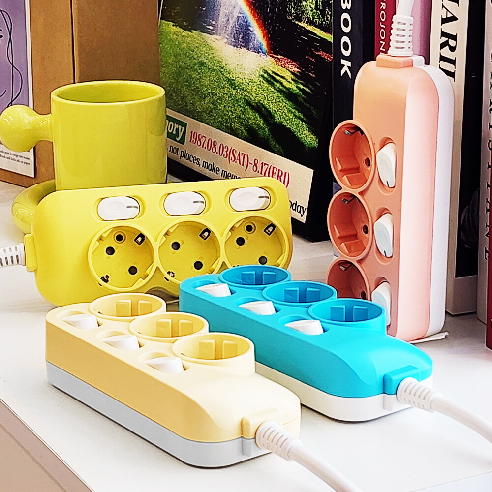 스마트파워탭 디자인 인테리어 컬러 개별 스위치 멀티탭 3구 2.5m