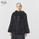 [엘페]○24FW 풀스킨 휘메일 밍크 후드케이프_블랙_EJ11