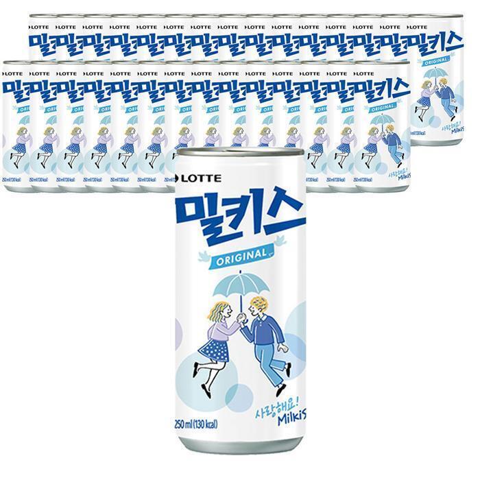 롯데 [롯데]롯데 밀키스 250ml X 30캔 탄산 청량 음료수 소다 암바사 (11772221)