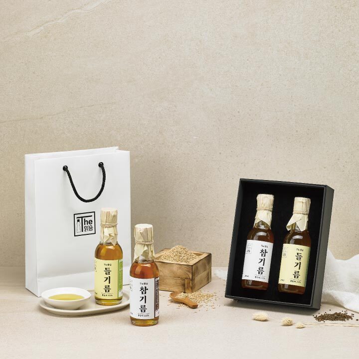 넉넉함을 담다 저온압착 더맑음 참기름180ml + 들기름180ml 선물세트
