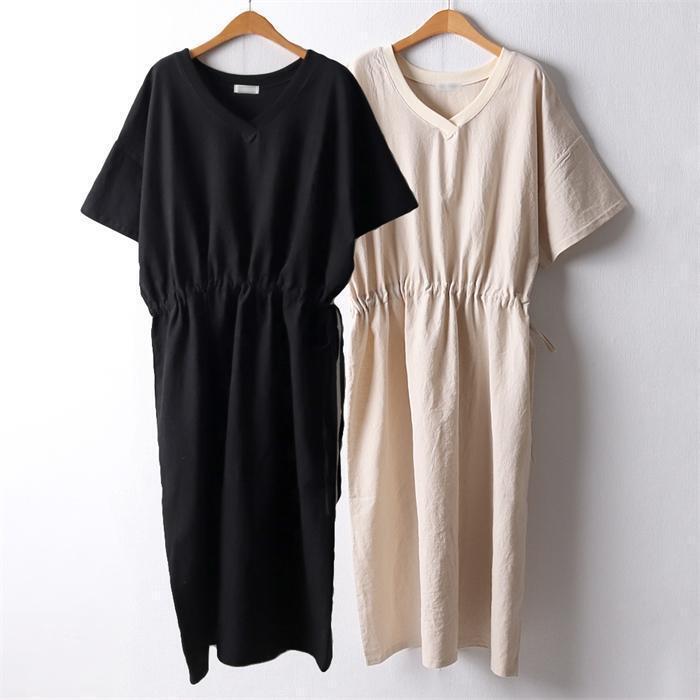 강물처럼 [강물처럼]위쉬몰 RA 밴딩브이넥쿨마원피스(D938H206) 빅사이즈 (8704254A)