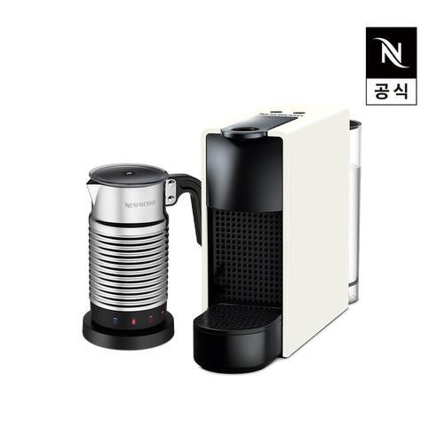 Flextronics LLC 네스프레소 에센자 미니 C30 에스프레소 캡슐커피머신 화이트 + 에어로치노4