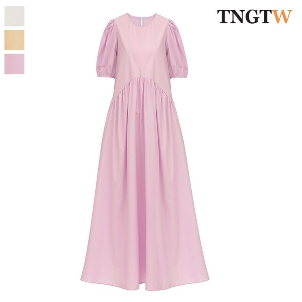 티엔지티더블유 [하프클럽/TNGTW]TNGTW 라운드 셔링 원피스 THC0BBZ20 (3컬러)