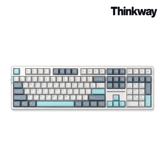 [씽크웨이]씽크웨이 토체프 101 108키 기계식 유무선 키보드 윈터화이트 위스테리아 드림축