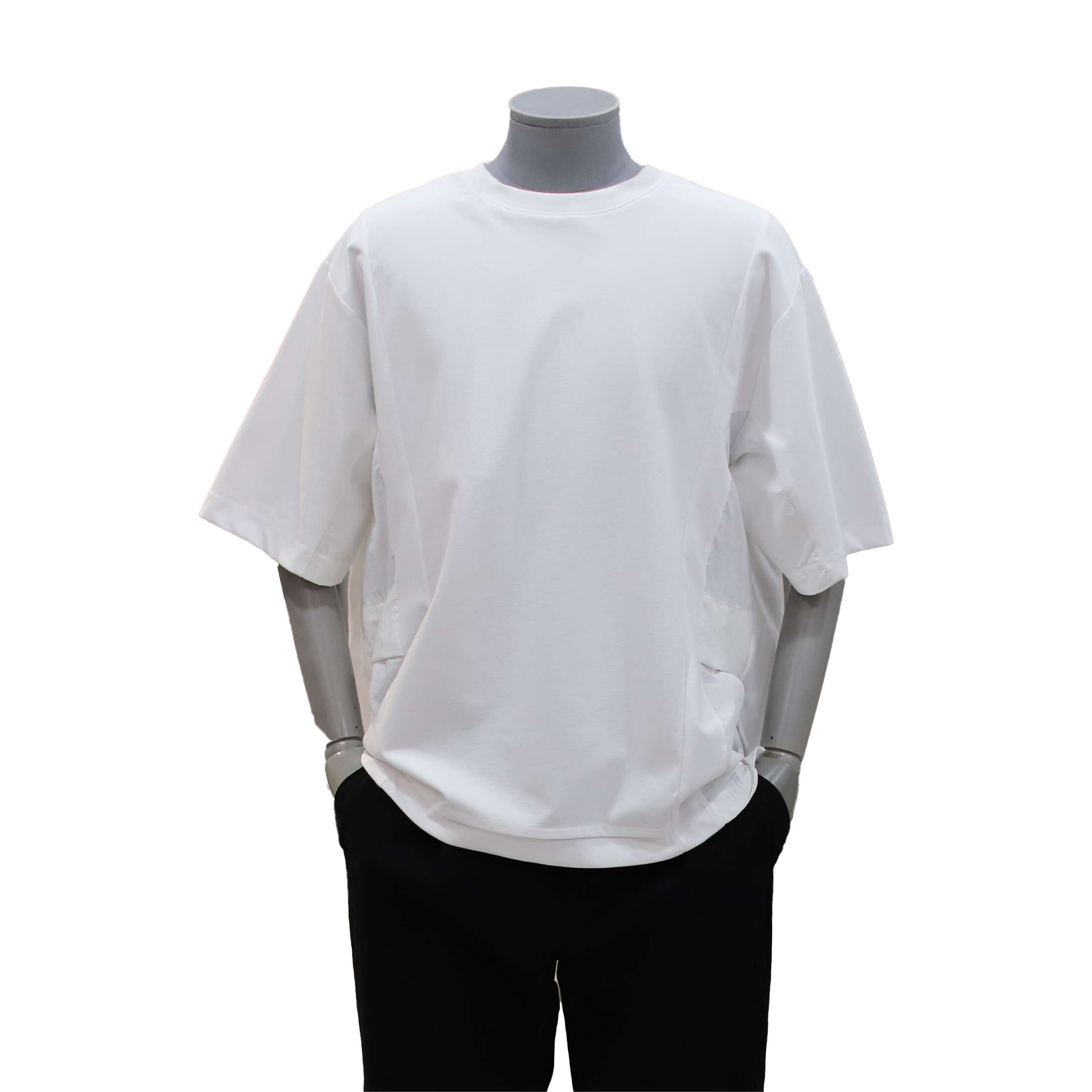 본 S/S 더블 레이어드 화이트 남성 오버핏 티셔츠 (BN4MTS750)