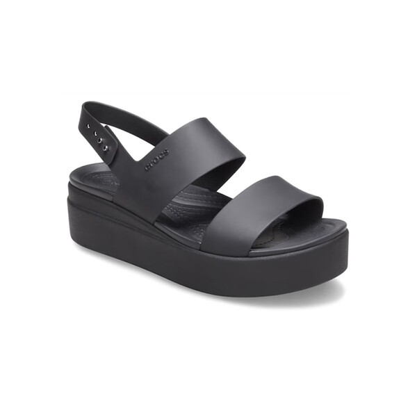 크록스 [하프클럽/크록스]크록스 우먼 브루클린 로우 웨지 샌들 여성 플립 슬리퍼 플랫 206453-060