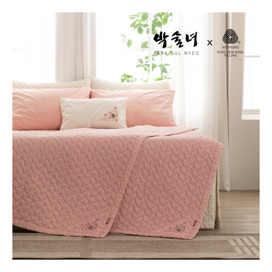 [박술녀][방송구성/OneTV][SS]호주산 양모 피그먼트 이불 겸 패드 2장 + 순면 피그먼트 베개커버 2장 