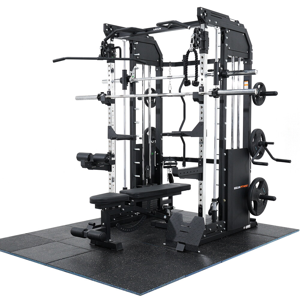 이고진 스미스머신 6822SM 풀세트 가정용 홈짐 헬스기구 멀티랙 파워랙 듀얼풀리 120kg 블럭 포함