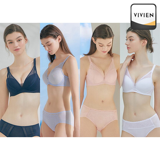 [비비안][비비안]뽀송 보정브라 인견레이스 노와이어 세트 (4종택1) (홈쇼핑세트)+2단 연장후크 증정