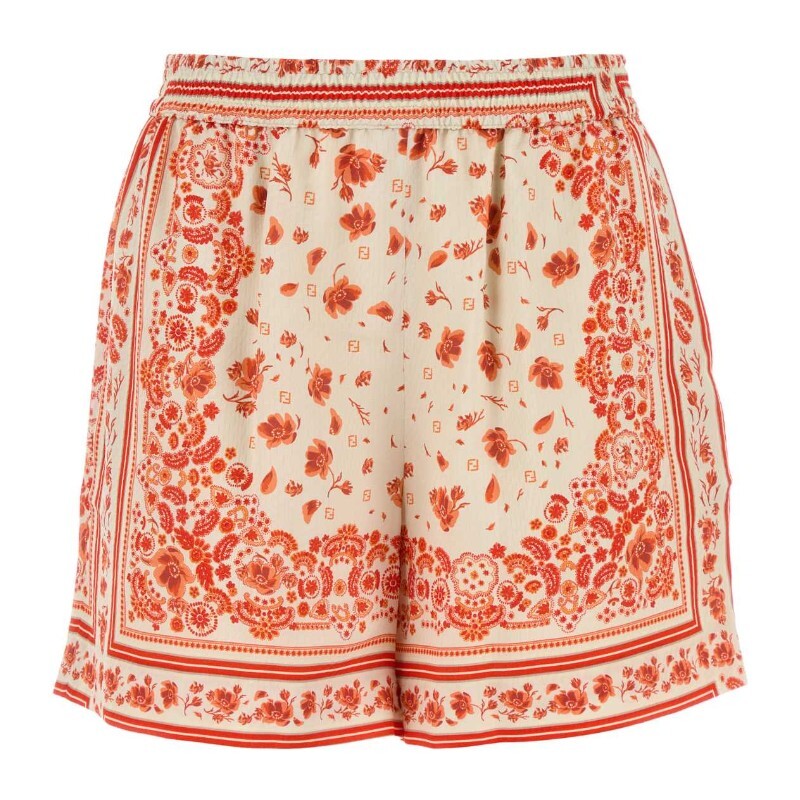 펜디 펜디 플로럴 패치워크 실크 쇼츠 FR6643AVA1 F0D4T