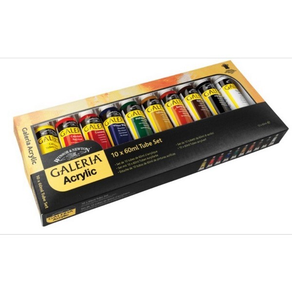 WINSORNEWTON 오피스넥스 갤러리아 아크릴 물감 10색 세트(60mlX10)